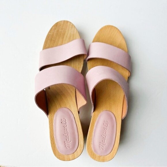 MADEWELL The Clara Clog Sandal Lavendar Leather Strap Wood Clog Sole Size 11 - Picture 11 of 13